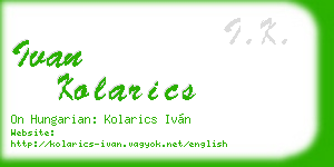 ivan kolarics business card