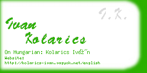 ivan kolarics business card